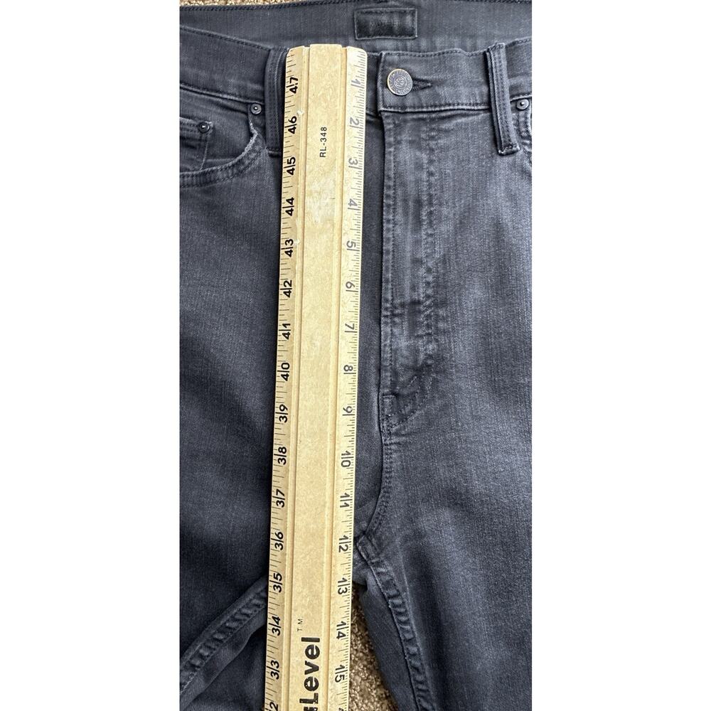 MOTHER Hi Waist Rider Ankle Jeans 31 Not Guilty Black Hirise Raw Hem Straight Lg - Picture 8 of 9